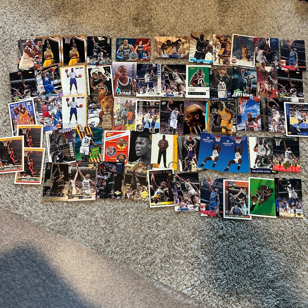 Shaquille O’Neal lot of 58 basketball card Orlando Magic LSU Tigers Los Angeles